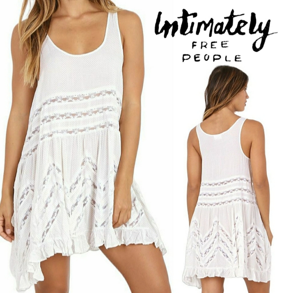 Intimately Free People | Voile & Lace Trapeze Slip | White | XS